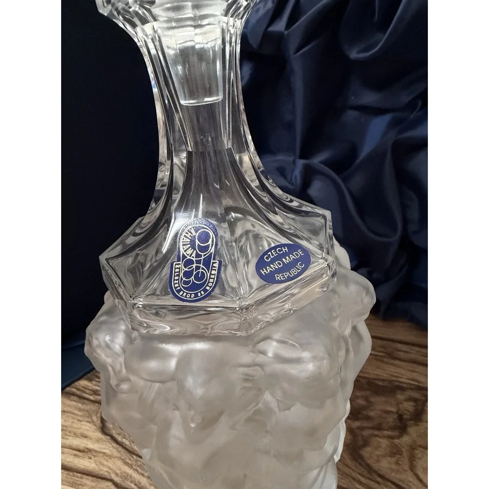Bohemia Crystal Czech Hand Made Bacchantes Decanter Set 7 Piece W/ Original Box
